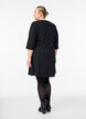 Short A-line jersey dress with 3/4 sleeves, Black, Model image number 2