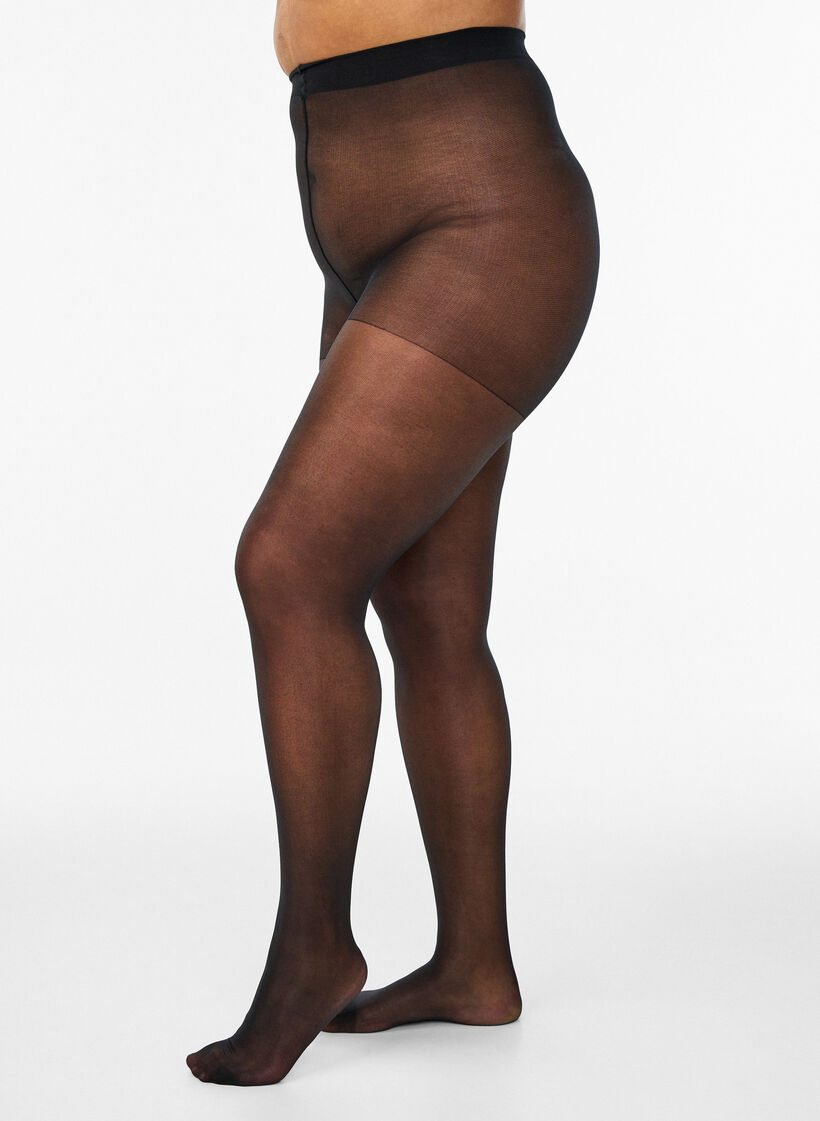 Run-resistant 30 denier tights, Black, Model image number 0