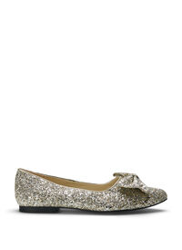Wide fit glitter ballerina with bow