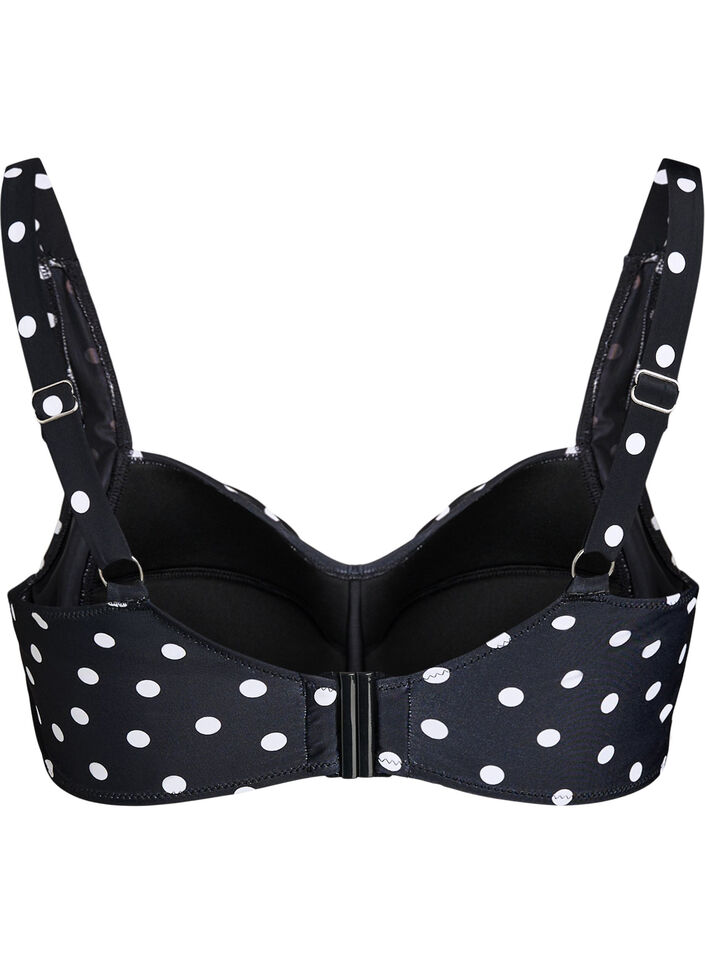 Bikini top with padding and print, Black, Packshot image number 1