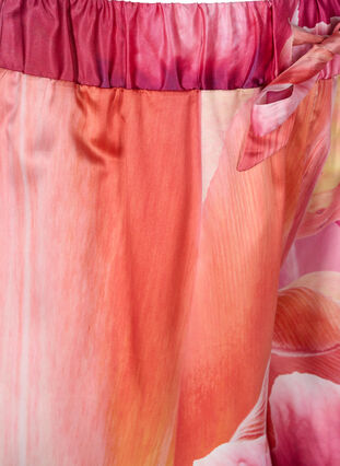 Patterned night shorts with drawstring, Orange Pink AOP, Packshot image number 2