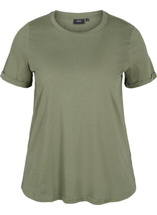 Basic cotton t-shirt, Thyme, Packshot image number 0