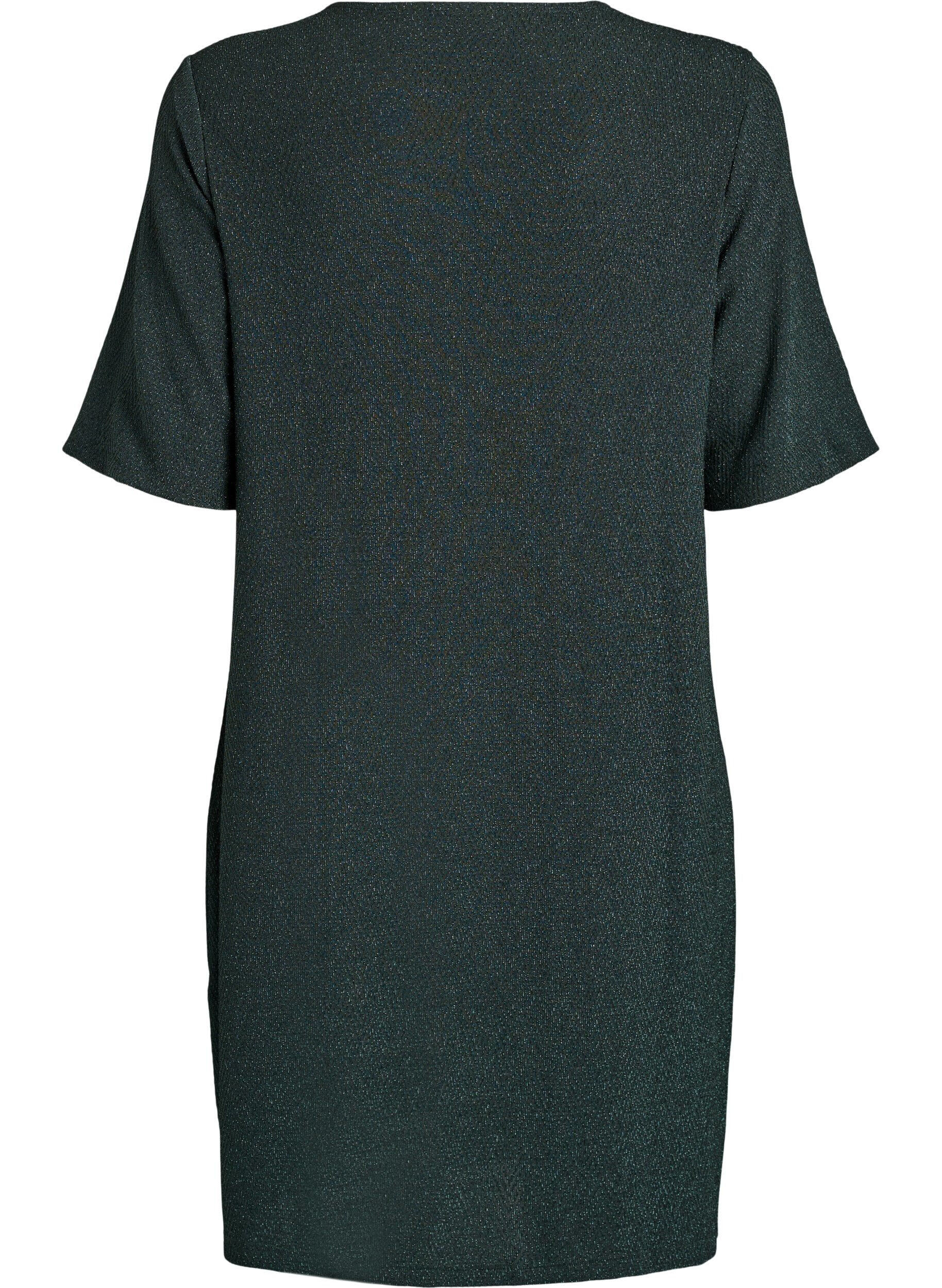 Zizzifashion Short dress with glitter pattern, Green, Packshot image number 1