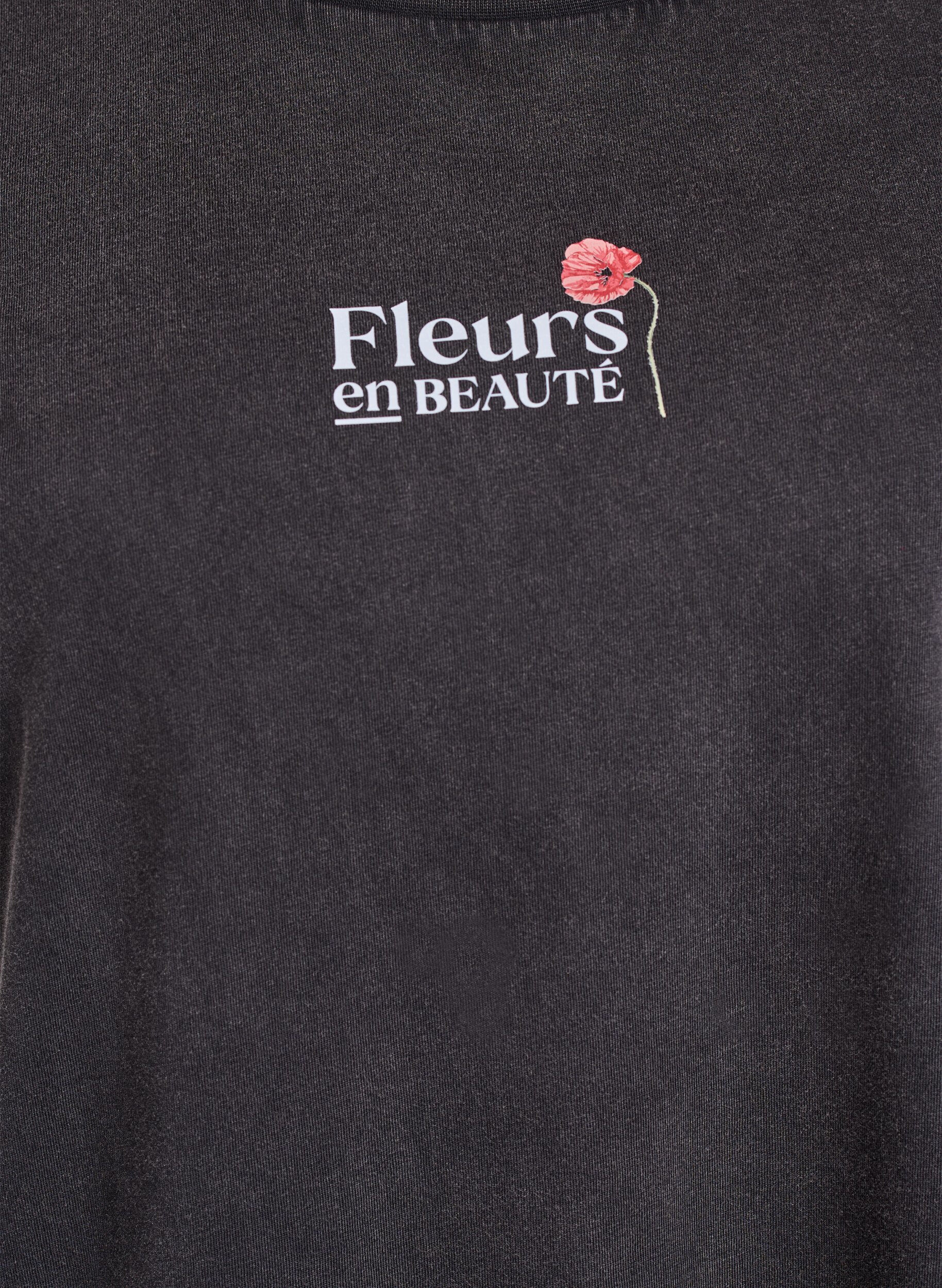 Zizzifashion Cotton T-shirt with front and back print, Dark Grey, Packshot image number 2