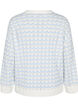 Loose-fitting knitted blouse with a wavy pattern, Cloud Dancer Comb, Packshot image number 1
