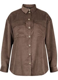 Long sleeve velvet shirt with chest pockets