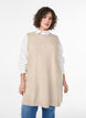 Short sleeveless knitted dress, Beige, Model image number 0