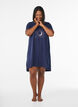 Short-sleeved nightgown in organic cotton, Blue, Model image number 1