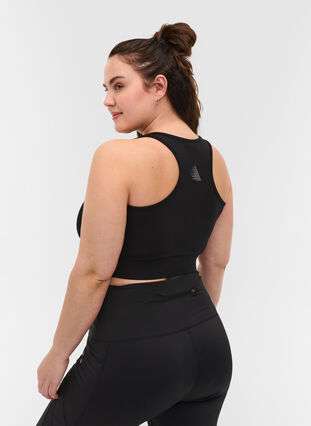 Sports bra with mesh, Black, Model image number 1