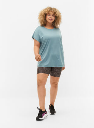 Short sleeved workout t-shirt, Smoke Blue, Model image number 2