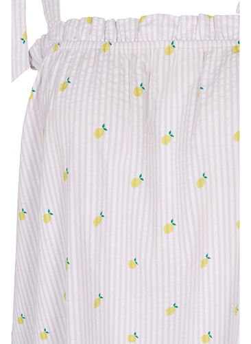 Beach dress in cotton with tie straps, Lemon Print, Packshot image number 2