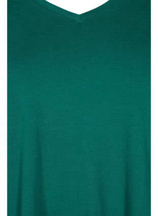 Basic plain cotton t-shirt, Evergreen, Packshot image number 2