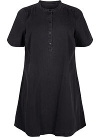 A-shape denim dress with short sleeves