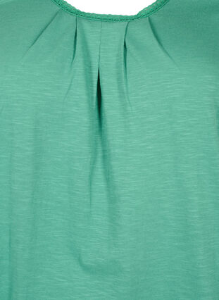 Cotton blouse with 3/4 sleeves, Pine Green, Packshot image number 2