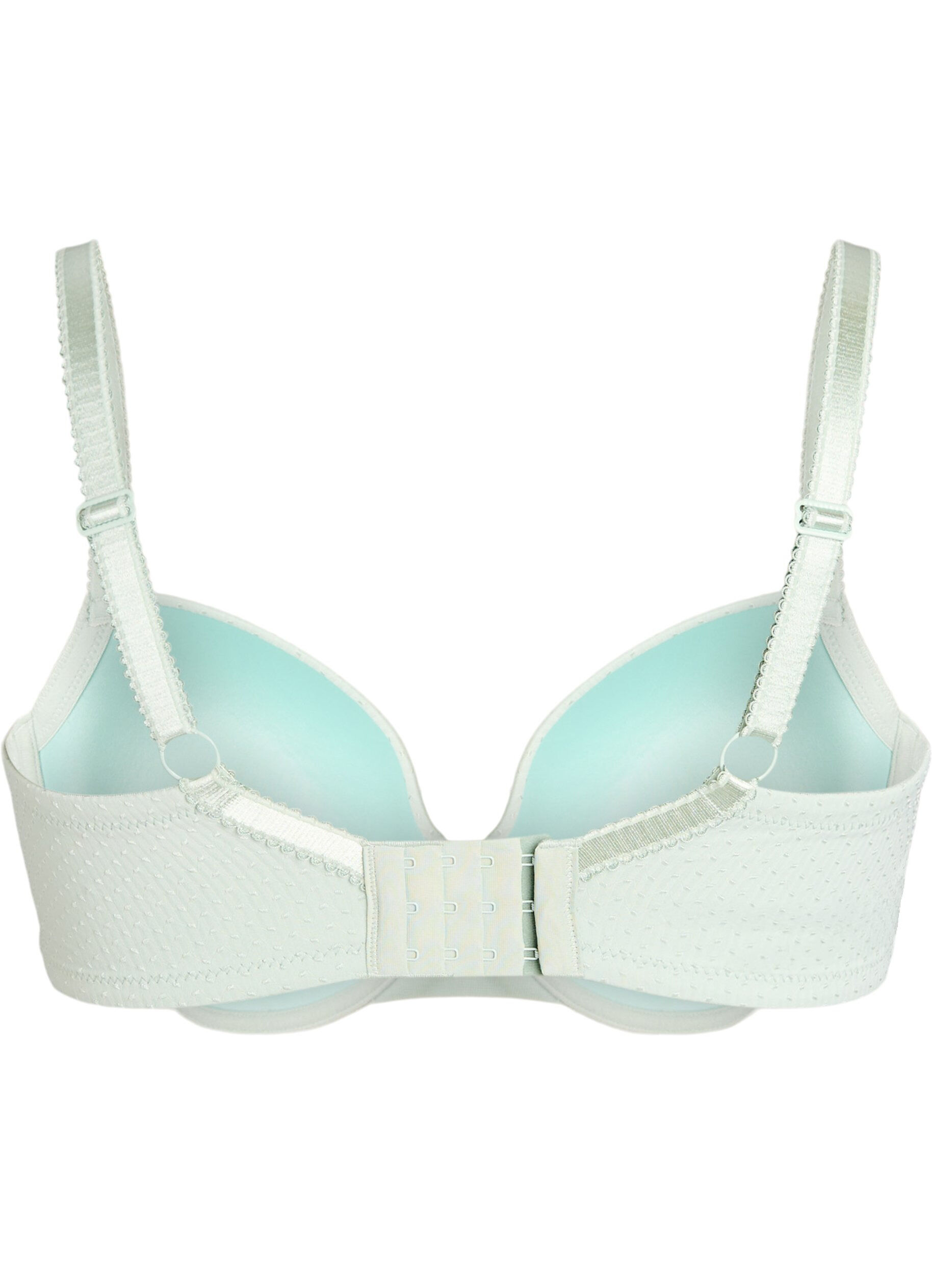 ZizzifashionMoulded microfibre bra with a dobby texture, Green, Packshot image number 1