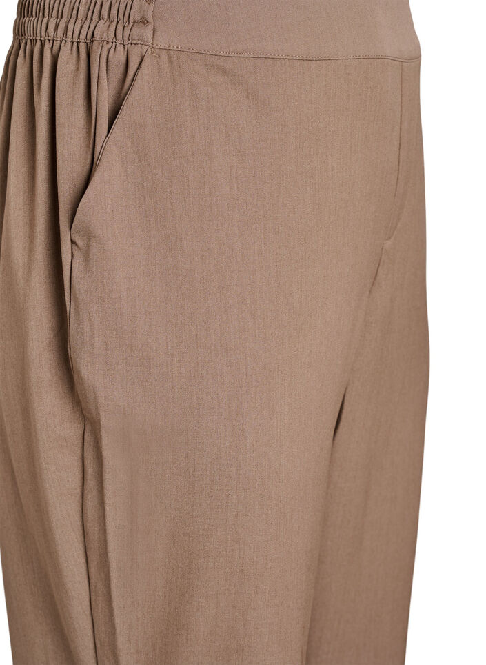 Loose trousers with high waist, Brown, Packshot image number 2