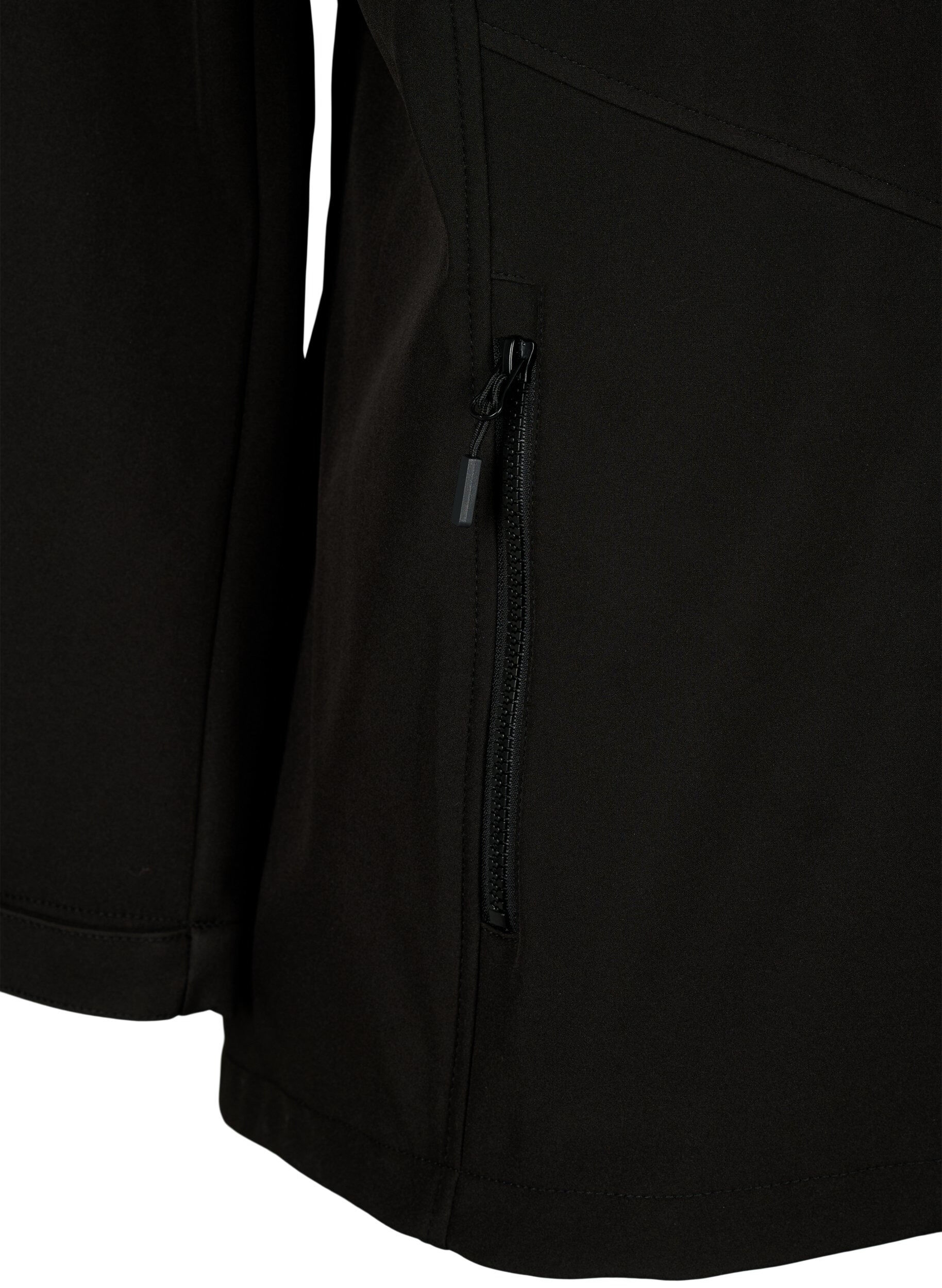 Zizzifashion Short softshell jacket with pockets, Black, Packshot image number 3