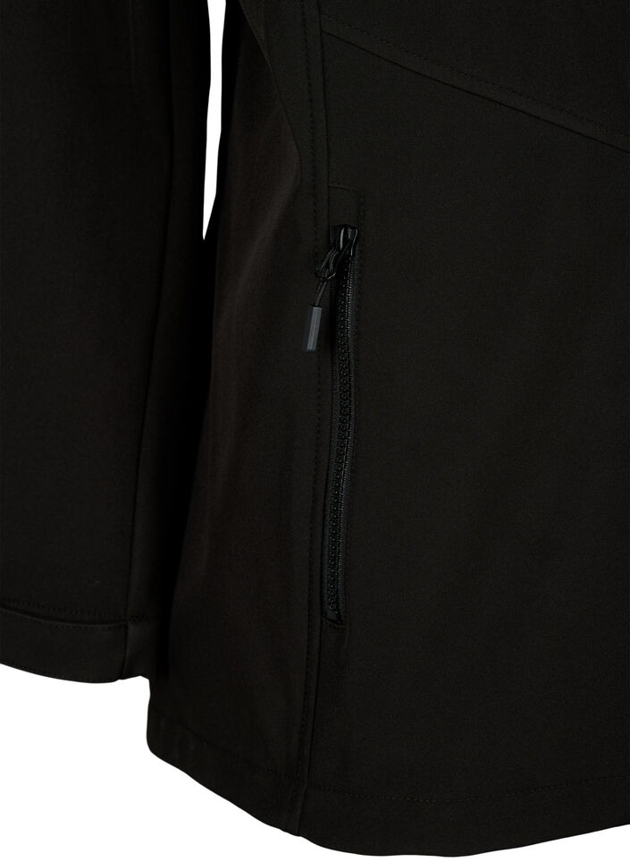 Short softshell jacket with pockets, Black, Packshot image number 3