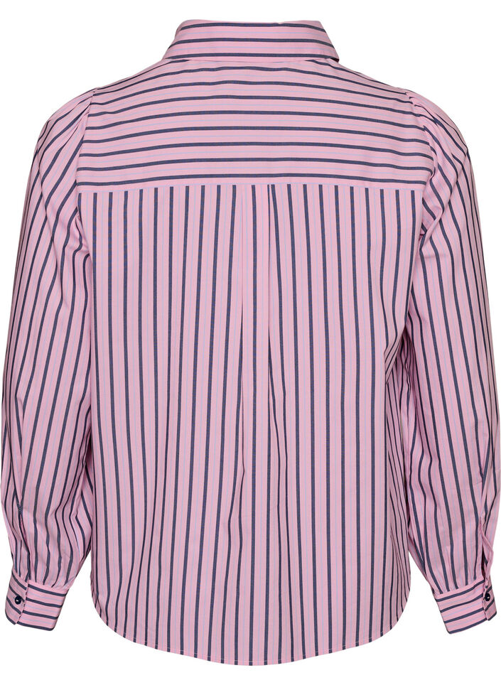 Striped shirt with a classic collar and long sleeves, Pink, Packshot image number 1