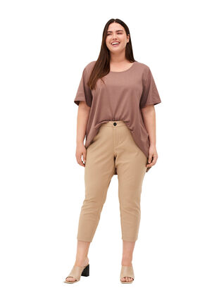 Classic ankle-length trousers, Sand, Model image number 3