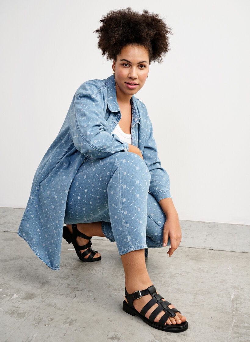 Wide fit leather sandal, Black, Image image number 0