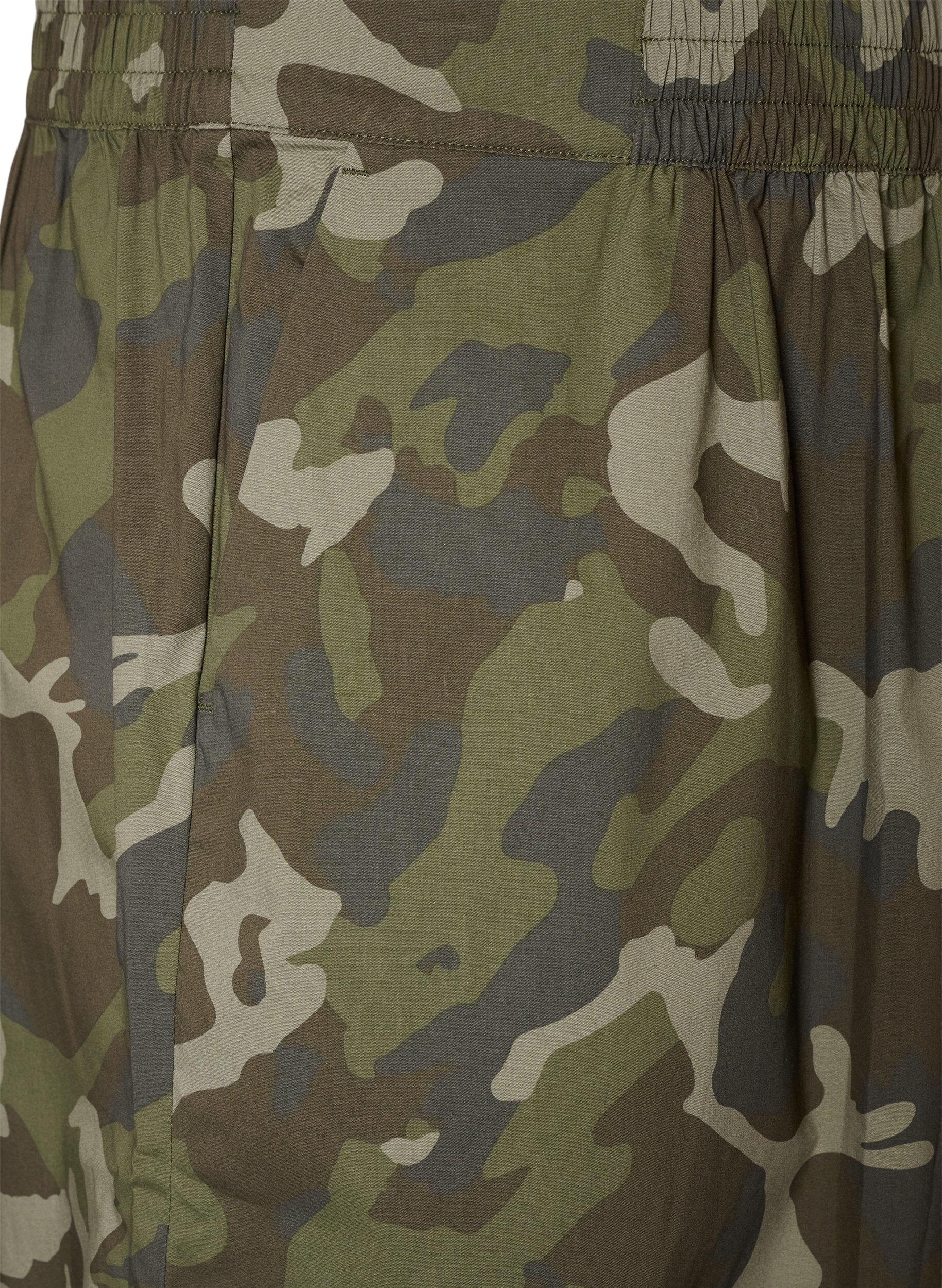 ZizzifashionBalloon trousers with a high waist and all-over pattern, Green, Packshot image number 2
