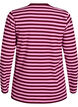 Striped jersey blouse with a ribbed texture, Pink, Packshot image number 1