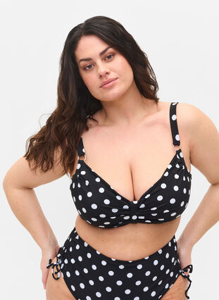 Printed bikini top, Dotted Print, Model image number 0