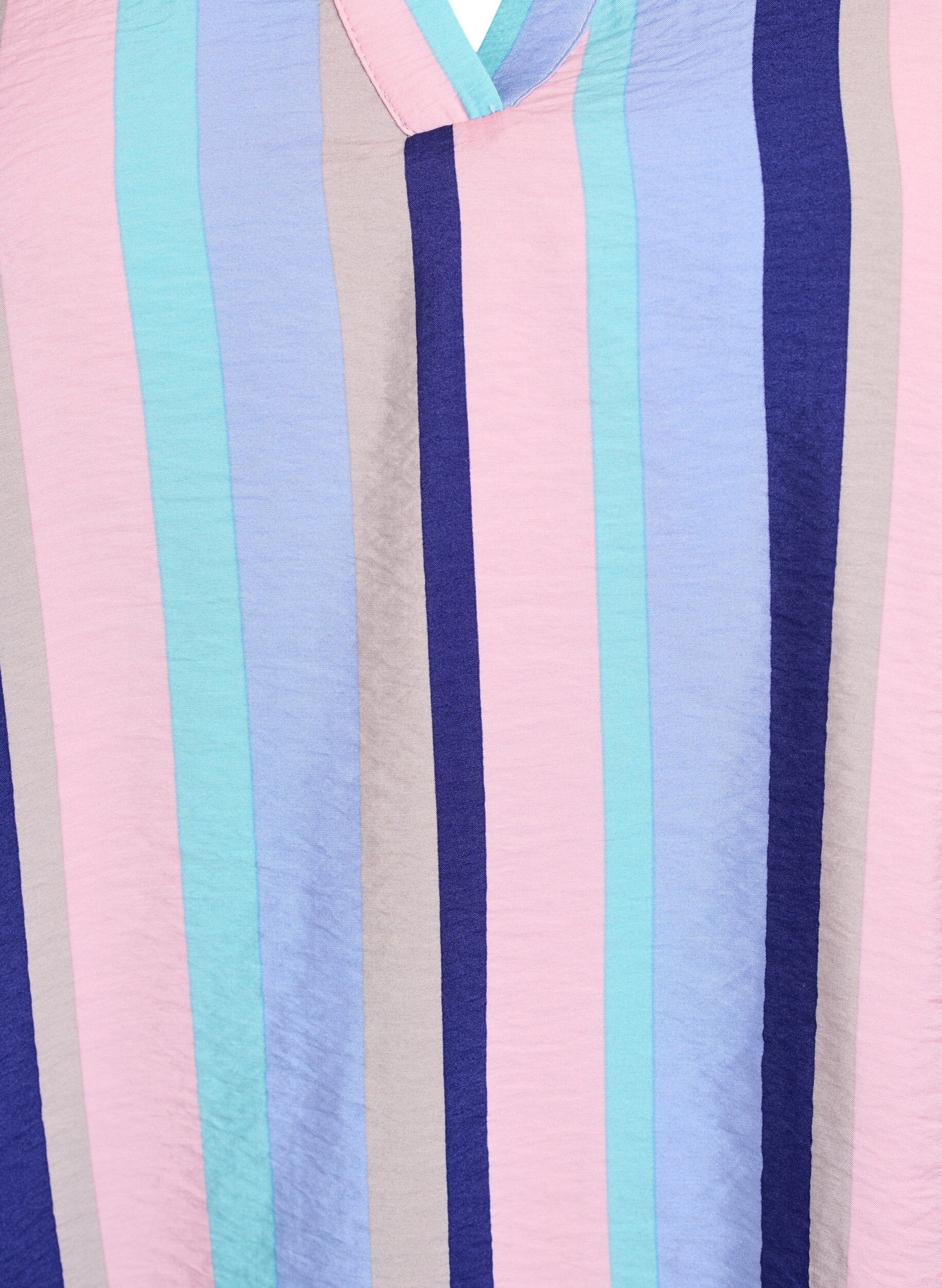 Zizzifashion Striped viscose blouse with short sleeves, Blue, Packshot image number 2