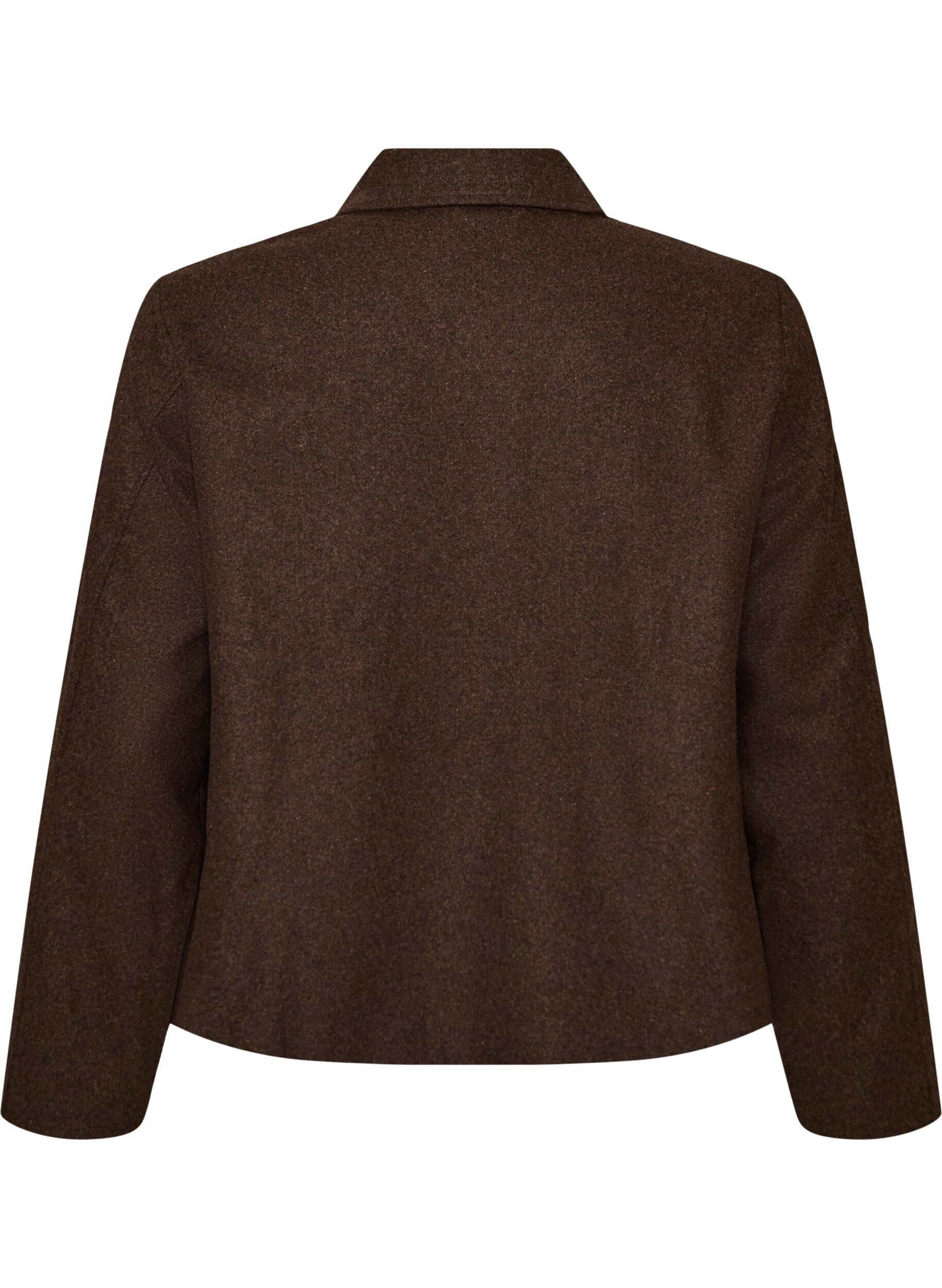 ZizzifashionShort jacket with shirt collar and zip, Brown, Packshot image number 1