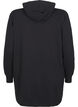 Sweat tunic with hood and zip, Black, Packshot image number 1