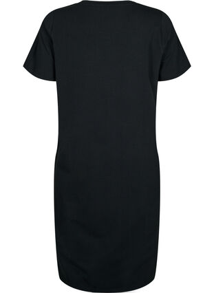 Cotton dress with short sleeves, Black, Packshot image number 1