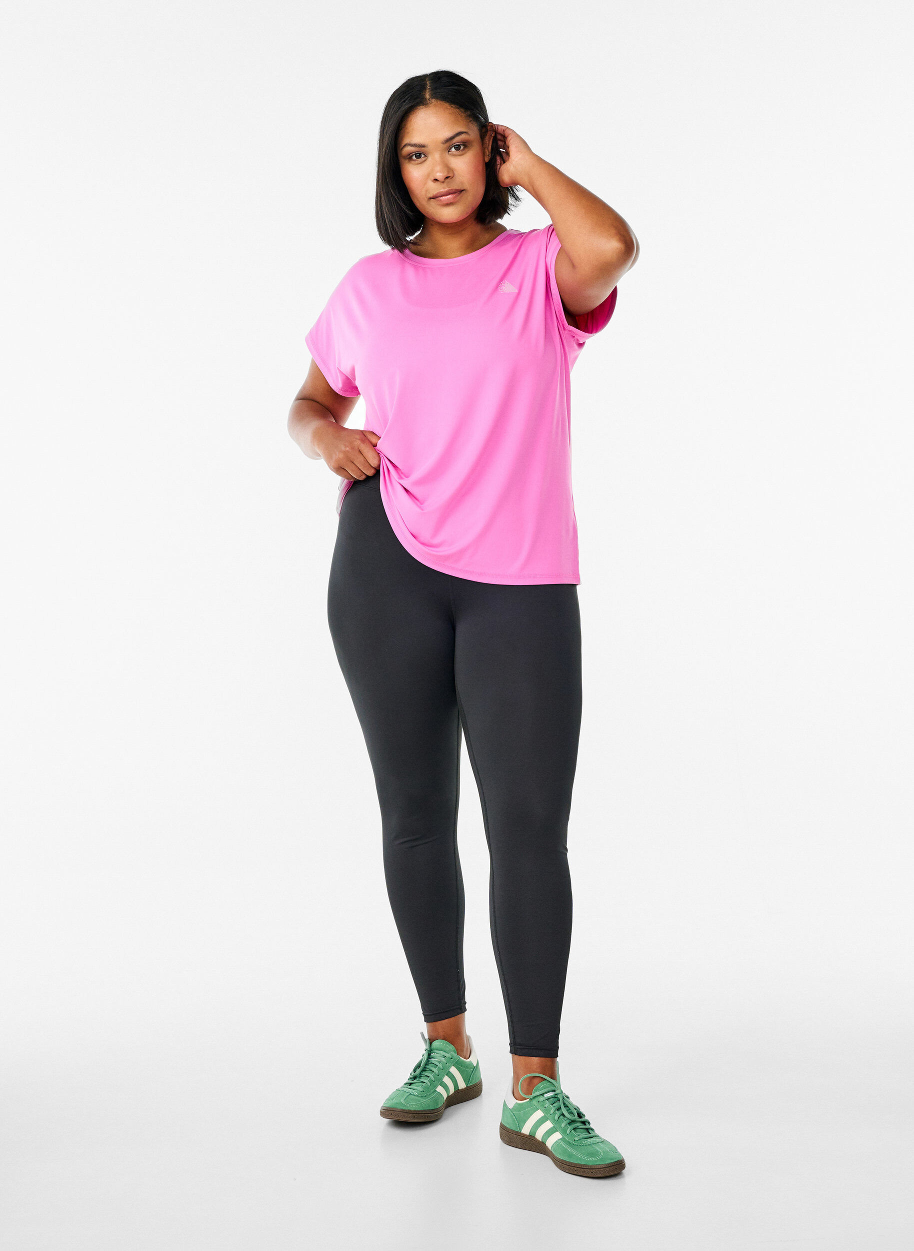 Zizzifashion Solid-coloured workout T-shirt, Pink, Model image number 1