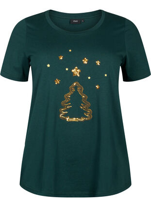Christmas T-shirt with sequins, Scarab W.  Tree, Packshot image number 0