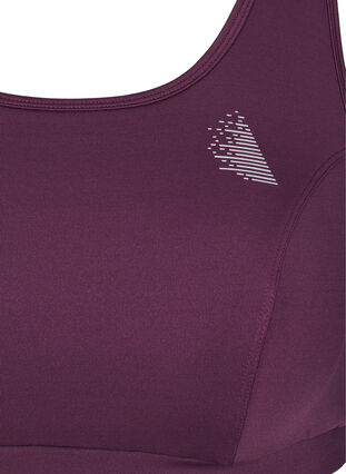 Solid colour cross back sports bra, Blackberry Wine, Packshot image number 2