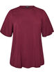 Short-sleeved woven blouse with round neck, Red, Packshot image number 0