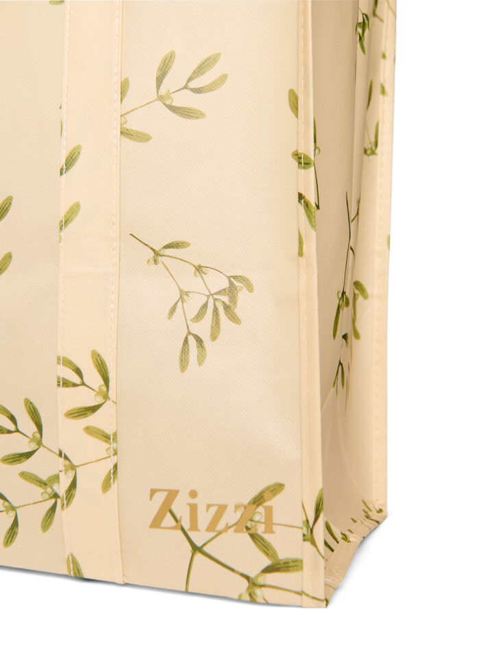 Shopping bag with zipper, Beige, Packshot image number 2