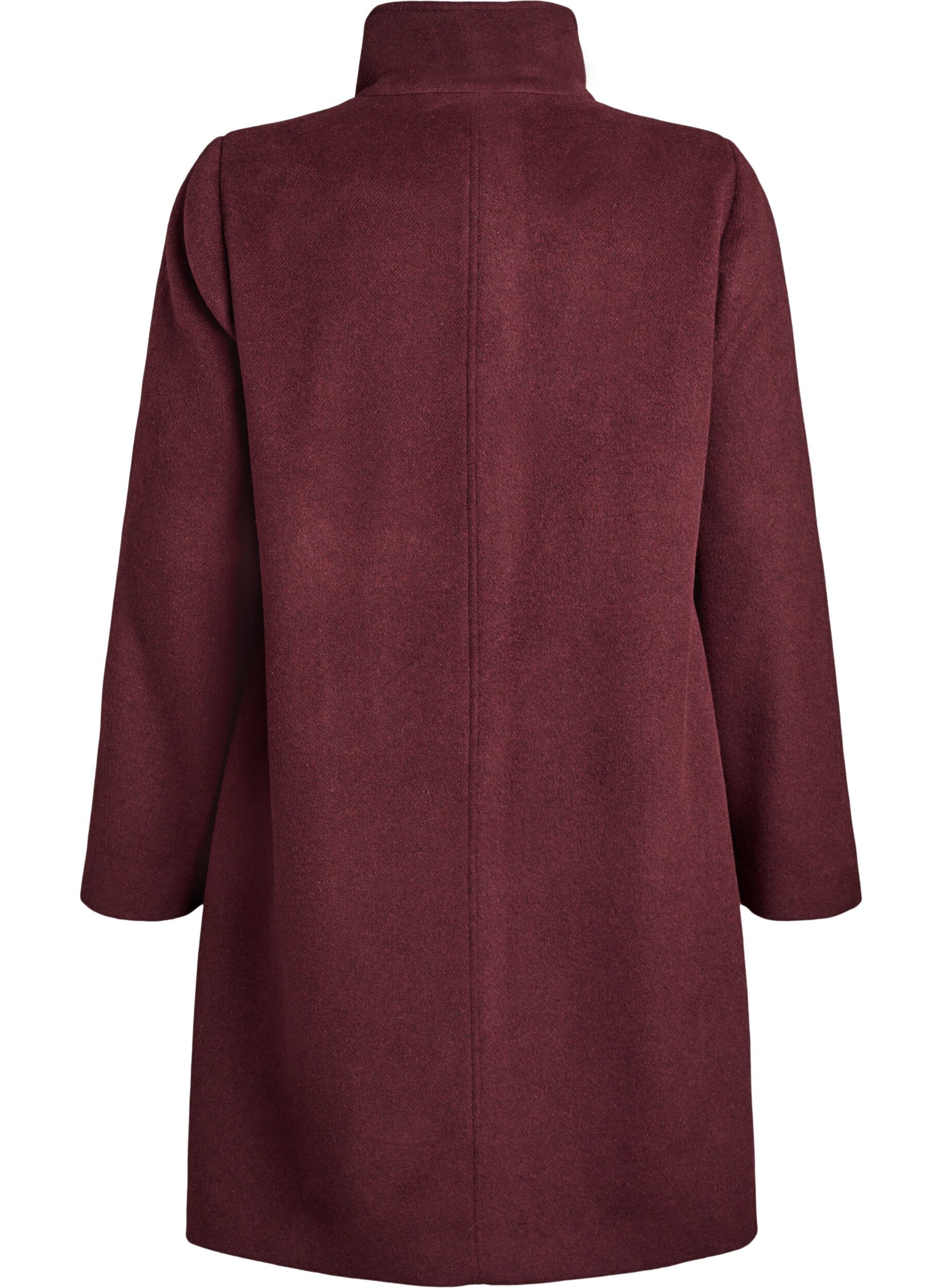 Zizzifashion Coat with wool and stand-up collar, Red, Packshot image number 1