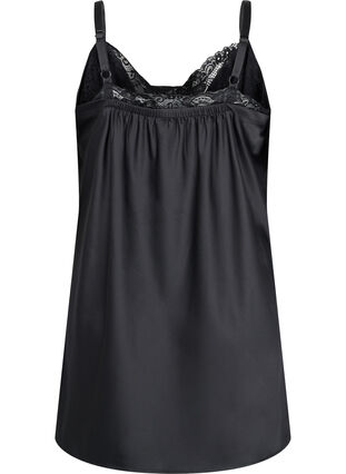 Support the breasts - Nightgown with laces - Black - Sz. 42-60