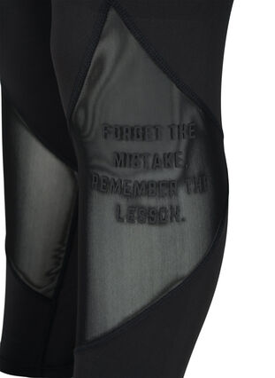Cropped exercise leggings with mesh, Black, Packshot image number 3