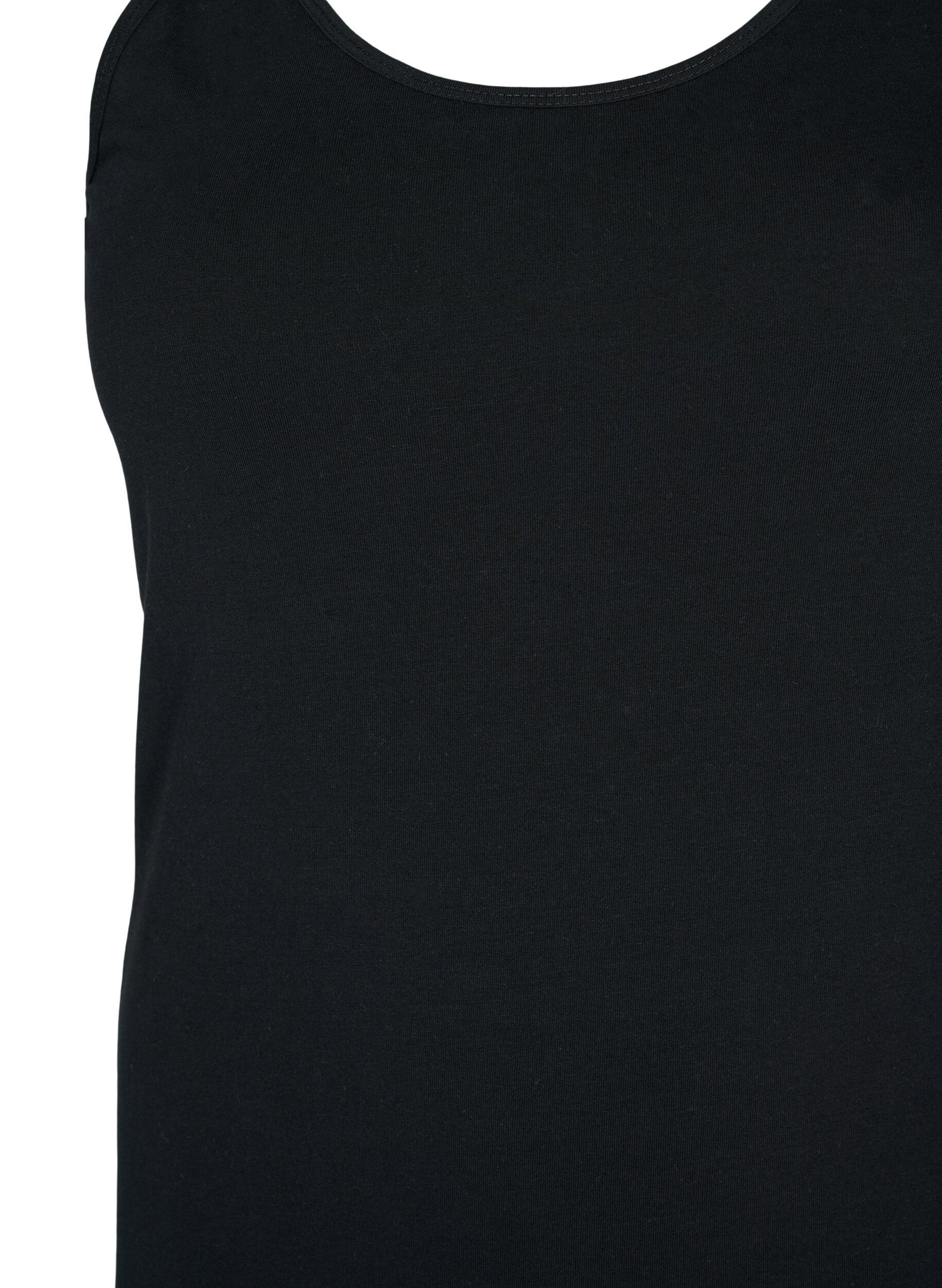 ZizzifashionSolid color basic top in cotton, Black, Packshot image number 2
