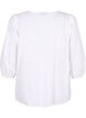3/4 sleeve cotton blouse in a cotton blend with linen, Bright White, Packshot image number 1