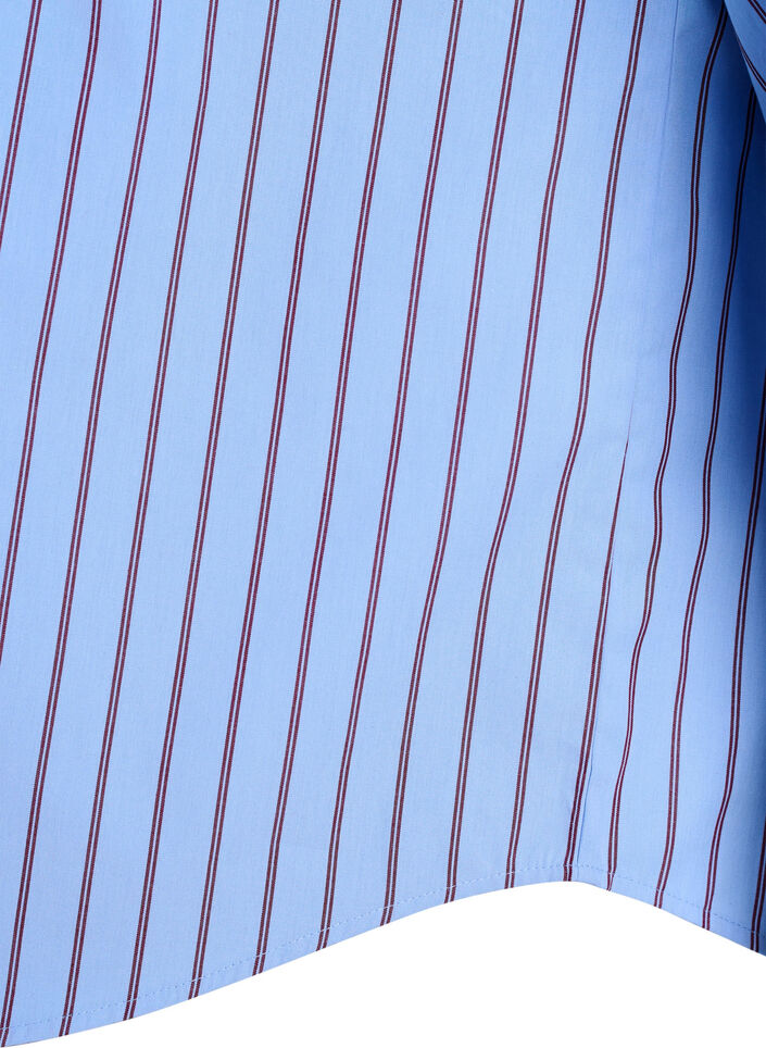 Striped cotton shirt with wide sleeves, Blue, Packshot image number 3