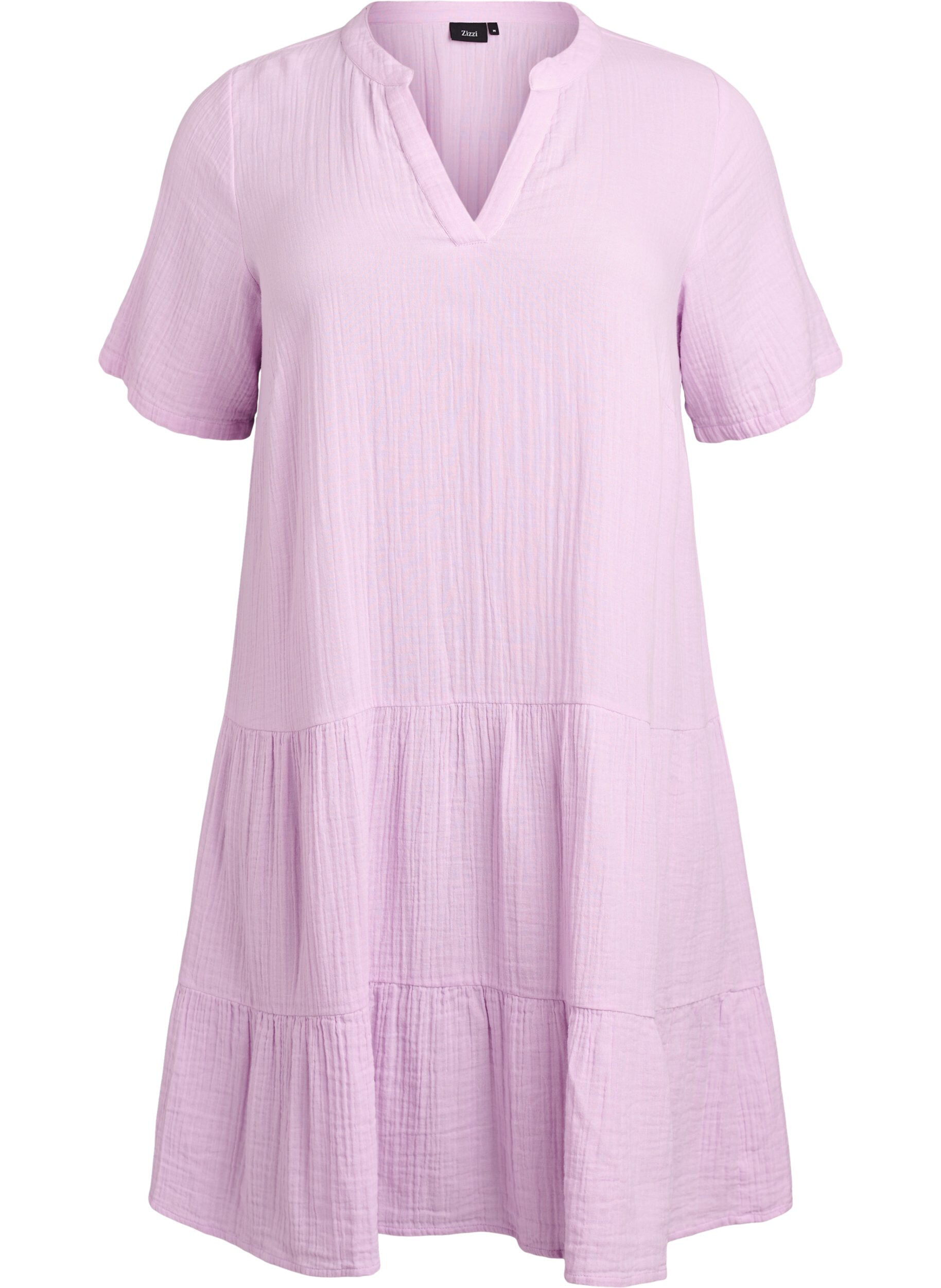 Short A-line dress in cotton muslin