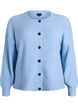 Ribbed cardigan with buttons, Light Blue, Packshot image number 0