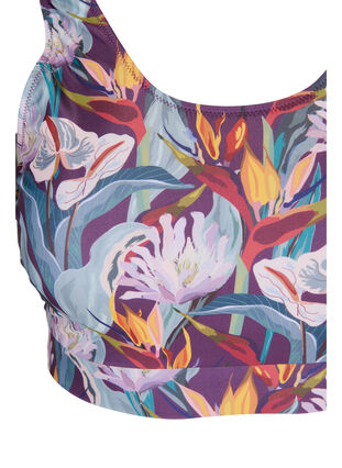Bikini top with a round neckline, Deep Tropical Print, Packshot image number 2