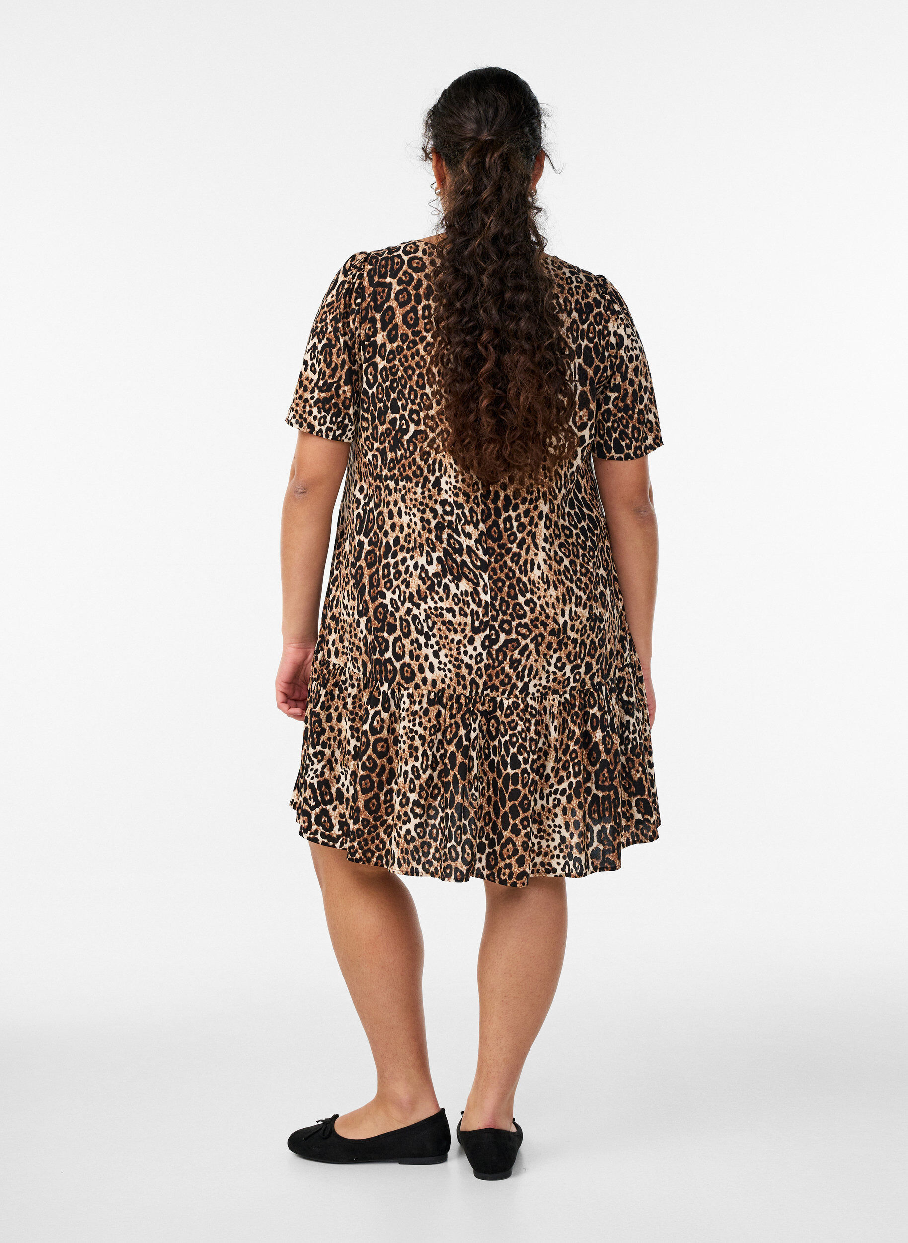 ZizzifashionViscose dress with cutline, Brown, Model image number 2
