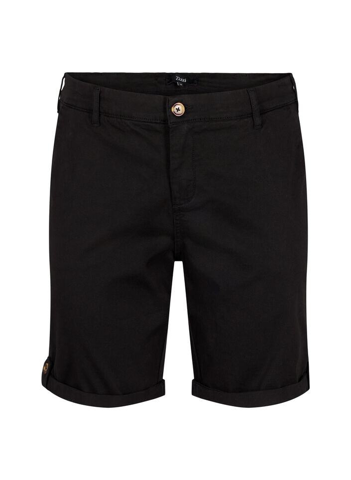 Chino shorts with pockets, Black, Packshot image number 0