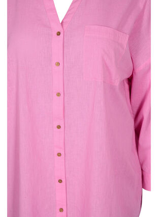 Blouse with 3/4-length sleeves and button closure, Begonia Pink, Packshot image number 2