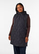 Mid-length quilted gilet with hood, Black, Model image number 0